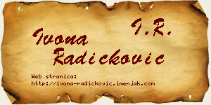 Ivona Radičković vizit kartica